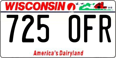 WI license plate 725OFR