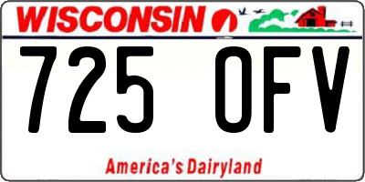 WI license plate 725OFV