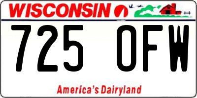 WI license plate 725OFW