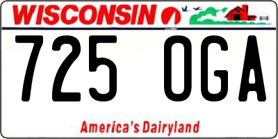 WI license plate 725OGA