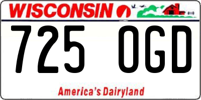 WI license plate 725OGD