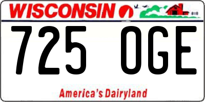 WI license plate 725OGE