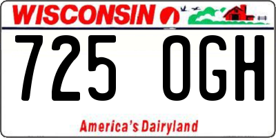 WI license plate 725OGH