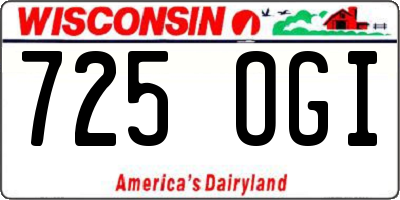 WI license plate 725OGI