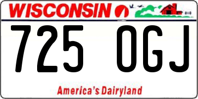 WI license plate 725OGJ