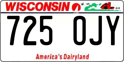 WI license plate 725OJY