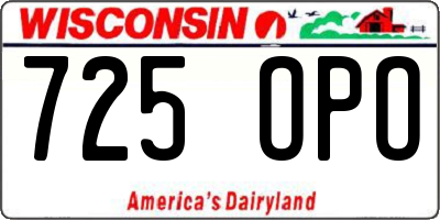 WI license plate 725OPO