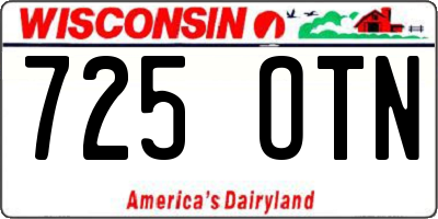 WI license plate 725OTN