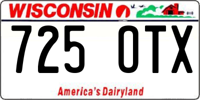 WI license plate 725OTX