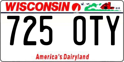 WI license plate 725OTY