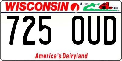 WI license plate 725OUD