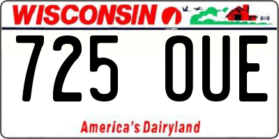 WI license plate 725OUE