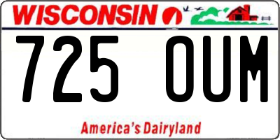 WI license plate 725OUM