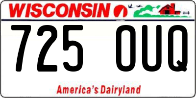 WI license plate 725OUQ