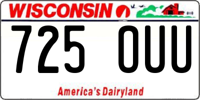 WI license plate 725OUU