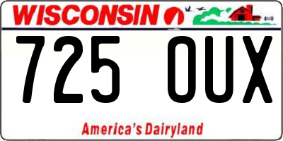 WI license plate 725OUX