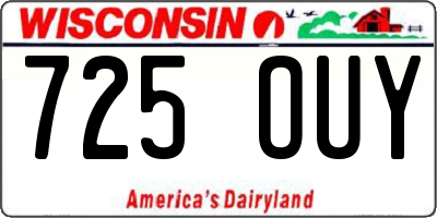 WI license plate 725OUY