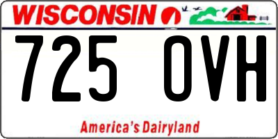 WI license plate 725OVH