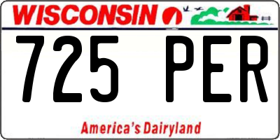 WI license plate 725PER