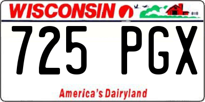 WI license plate 725PGX