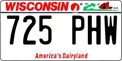 WI license plate 725PHW