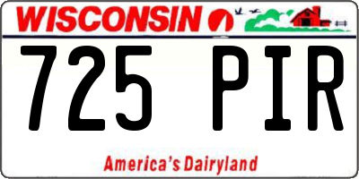 WI license plate 725PIR
