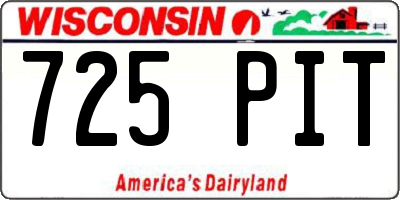 WI license plate 725PIT