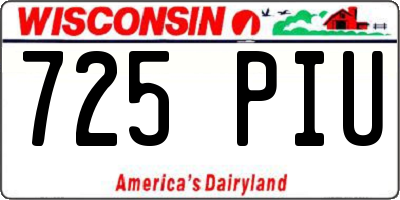 WI license plate 725PIU