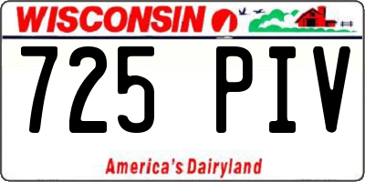 WI license plate 725PIV