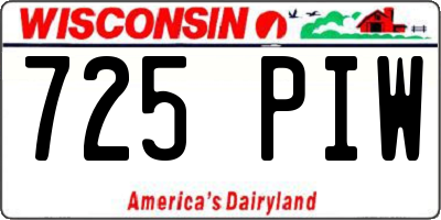 WI license plate 725PIW