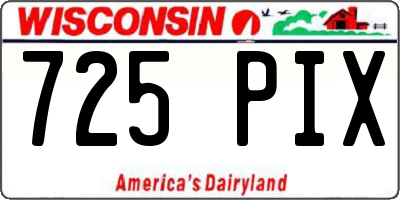 WI license plate 725PIX