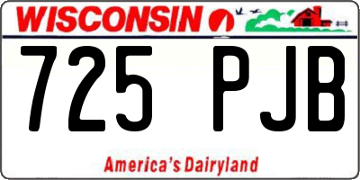 WI license plate 725PJB
