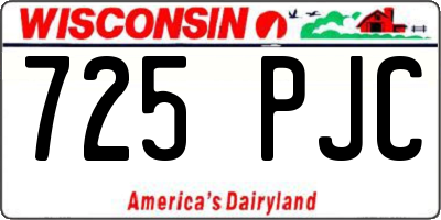 WI license plate 725PJC