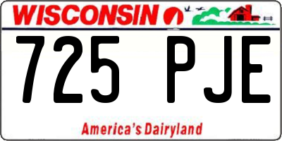 WI license plate 725PJE