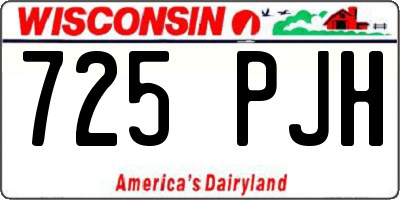 WI license plate 725PJH