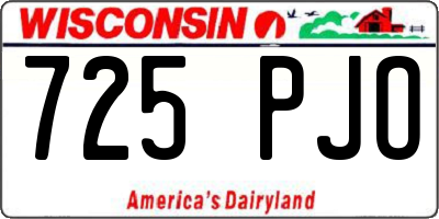 WI license plate 725PJO