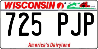 WI license plate 725PJP