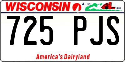 WI license plate 725PJS