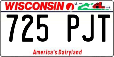 WI license plate 725PJT