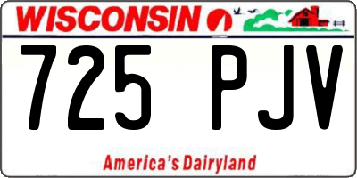 WI license plate 725PJV