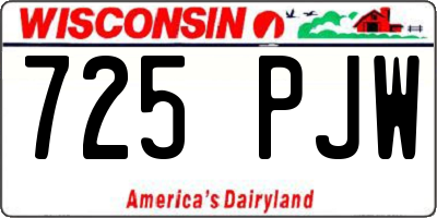 WI license plate 725PJW