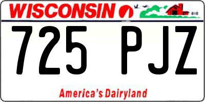 WI license plate 725PJZ