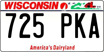 WI license plate 725PKA
