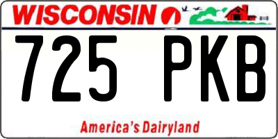 WI license plate 725PKB