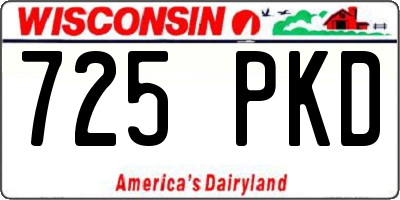 WI license plate 725PKD