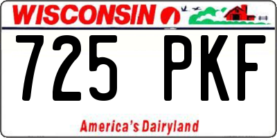 WI license plate 725PKF