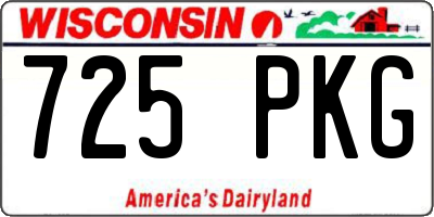 WI license plate 725PKG