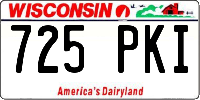WI license plate 725PKI