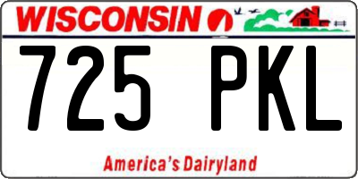 WI license plate 725PKL