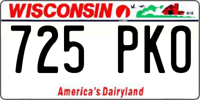 WI license plate 725PKO